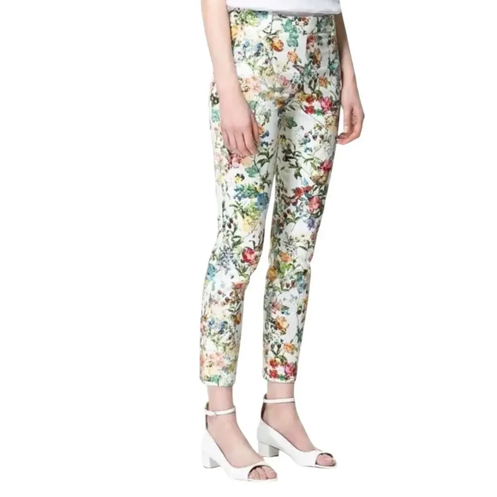 Zara Woman Floral Botanical Print Pants Size S